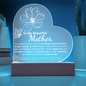 💕 Mother Heart acrylic Plaque LED Base
