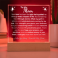 💕Heartfelt Mom Printed Square Acrylic Plaque LED Base