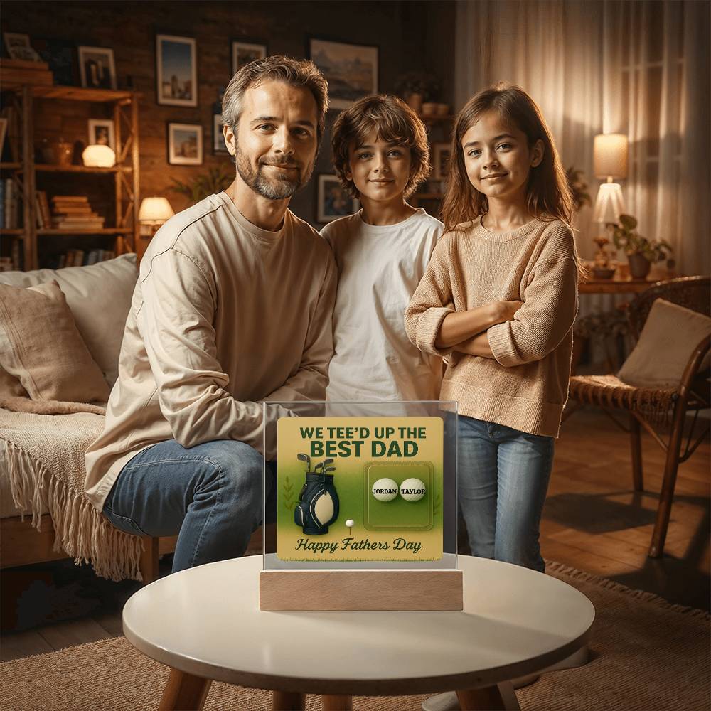 ⛳We Tee Up The Best Dad Golf Action Figure LED Plaque