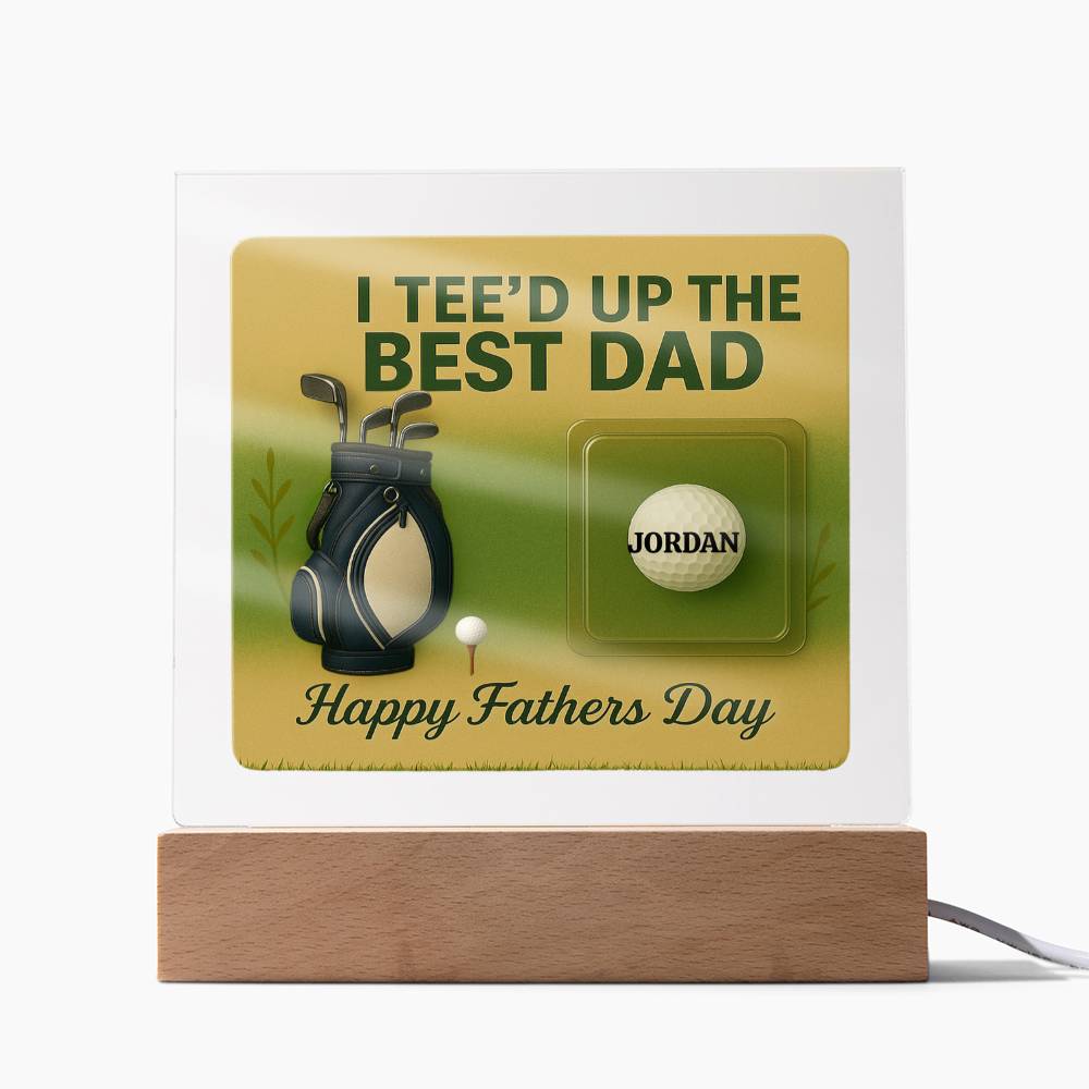 ⛳We Tee Up The Best Dad Golf Action Figure LED Plaque