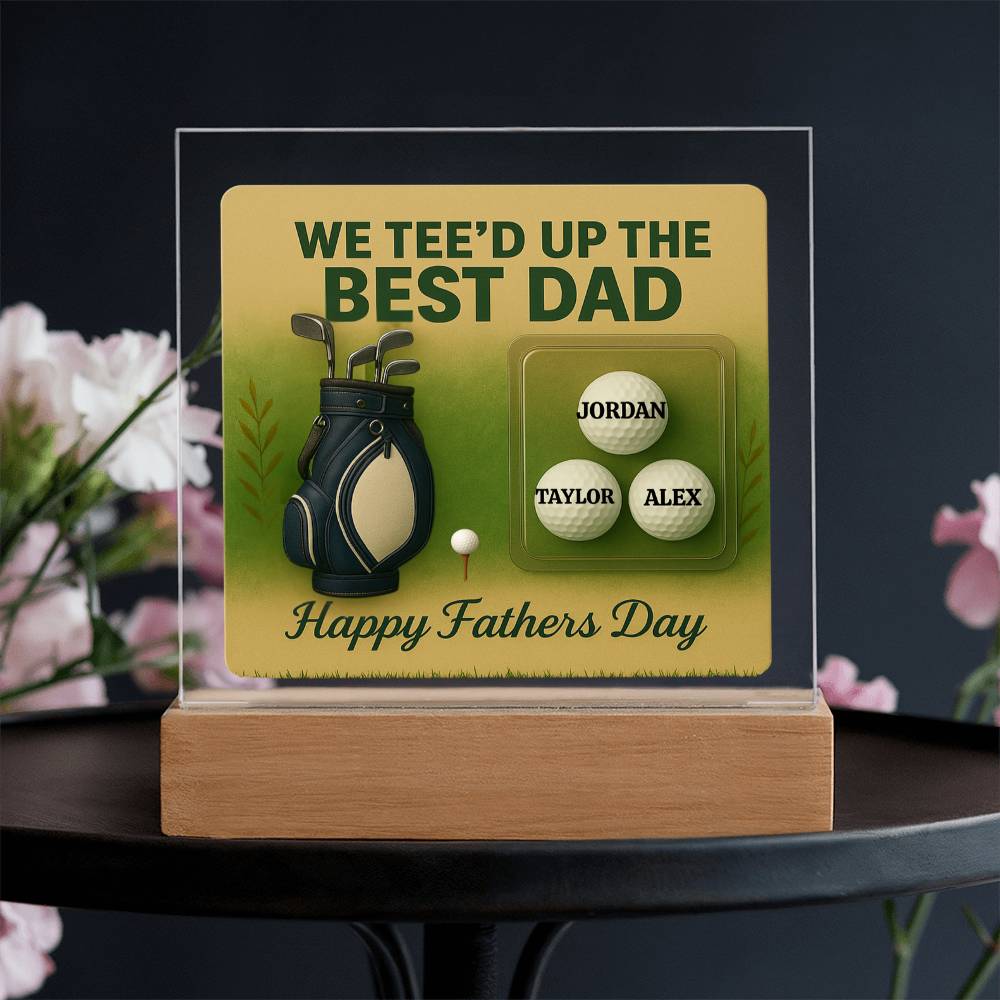 ⛳We Tee Up The Best Dad Golf Action Figure LED Plaque