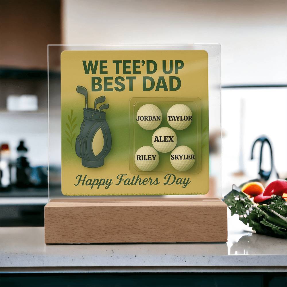 ⛳We Tee Up The Best Dad Golf Action Figure LED Plaque