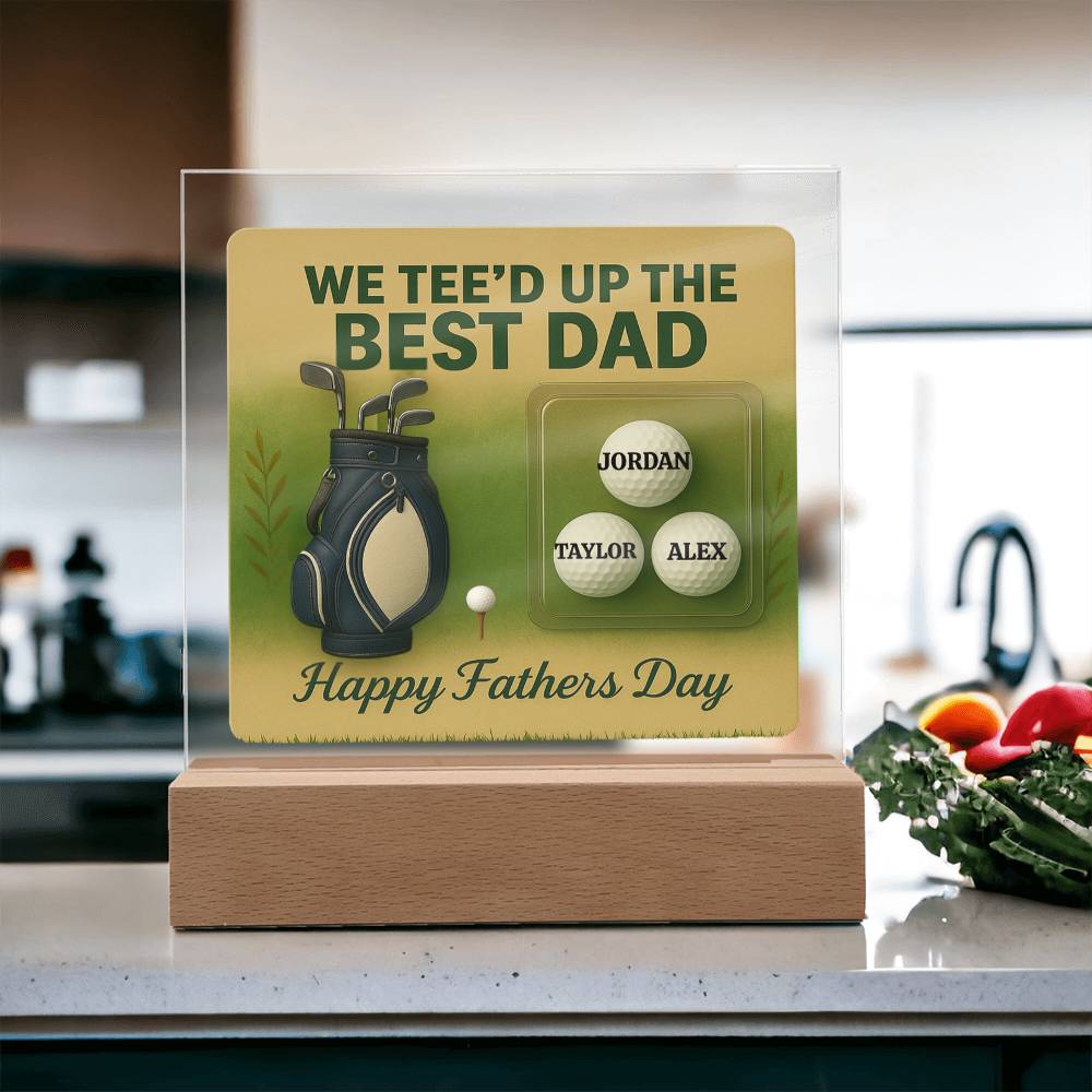 ⛳We Tee Up The Best Dad Golf Action Figure LED Plaque
