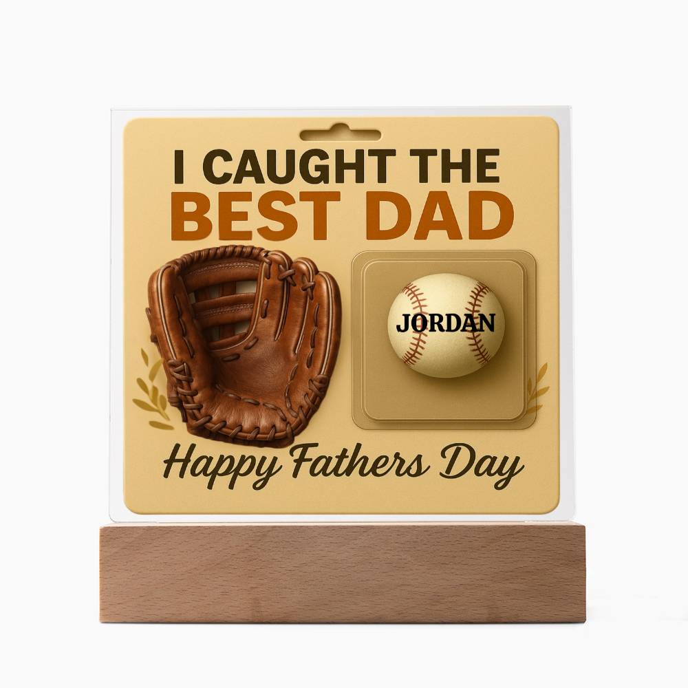 🧢 I caught the Best Dad Action Figure Acrylic LED Plaque