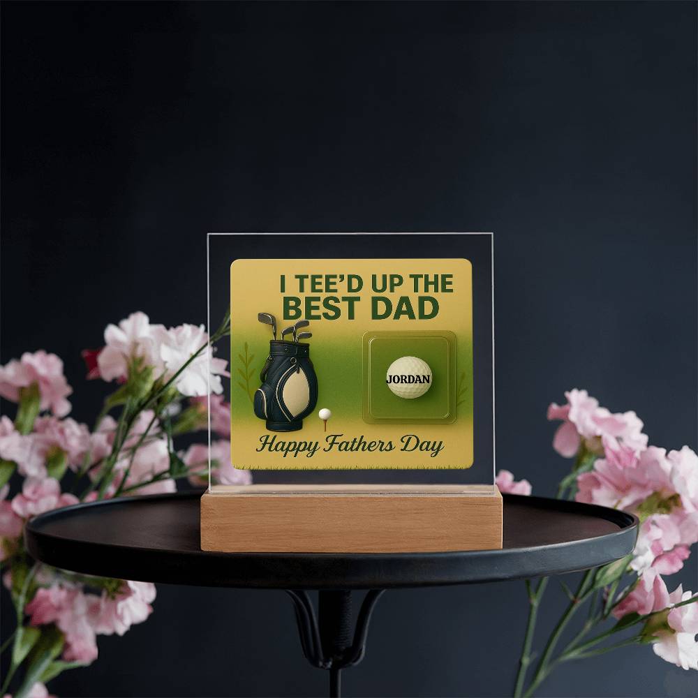 ⛳We Tee Up The Best Dad Golf Action Figure LED Plaque