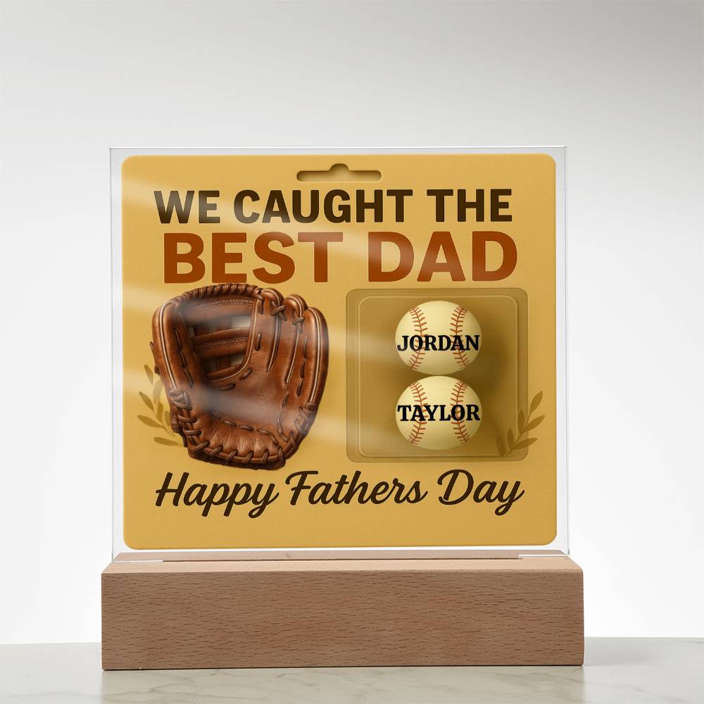 🧢 I caught the Best Dad Action Figure Acrylic LED Plaque