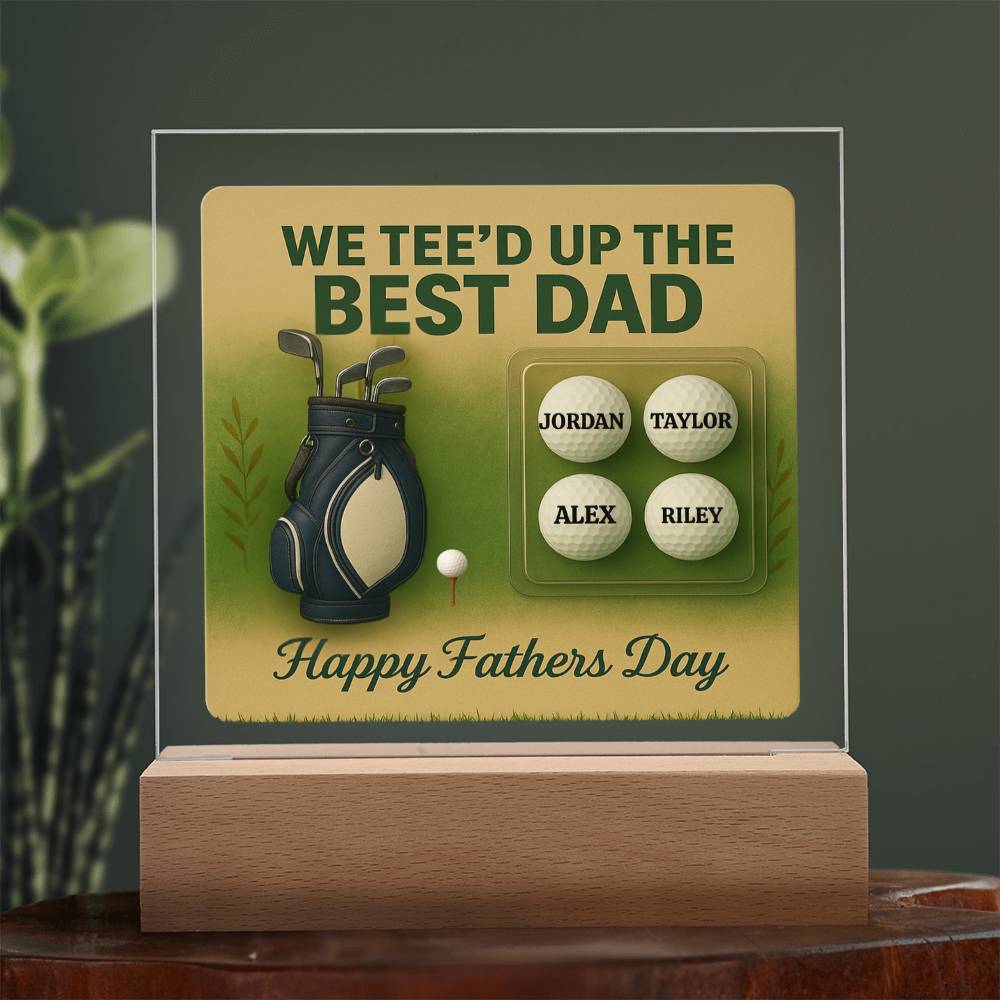 ⛳We Tee Up The Best Dad Golf Action Figure LED Plaque