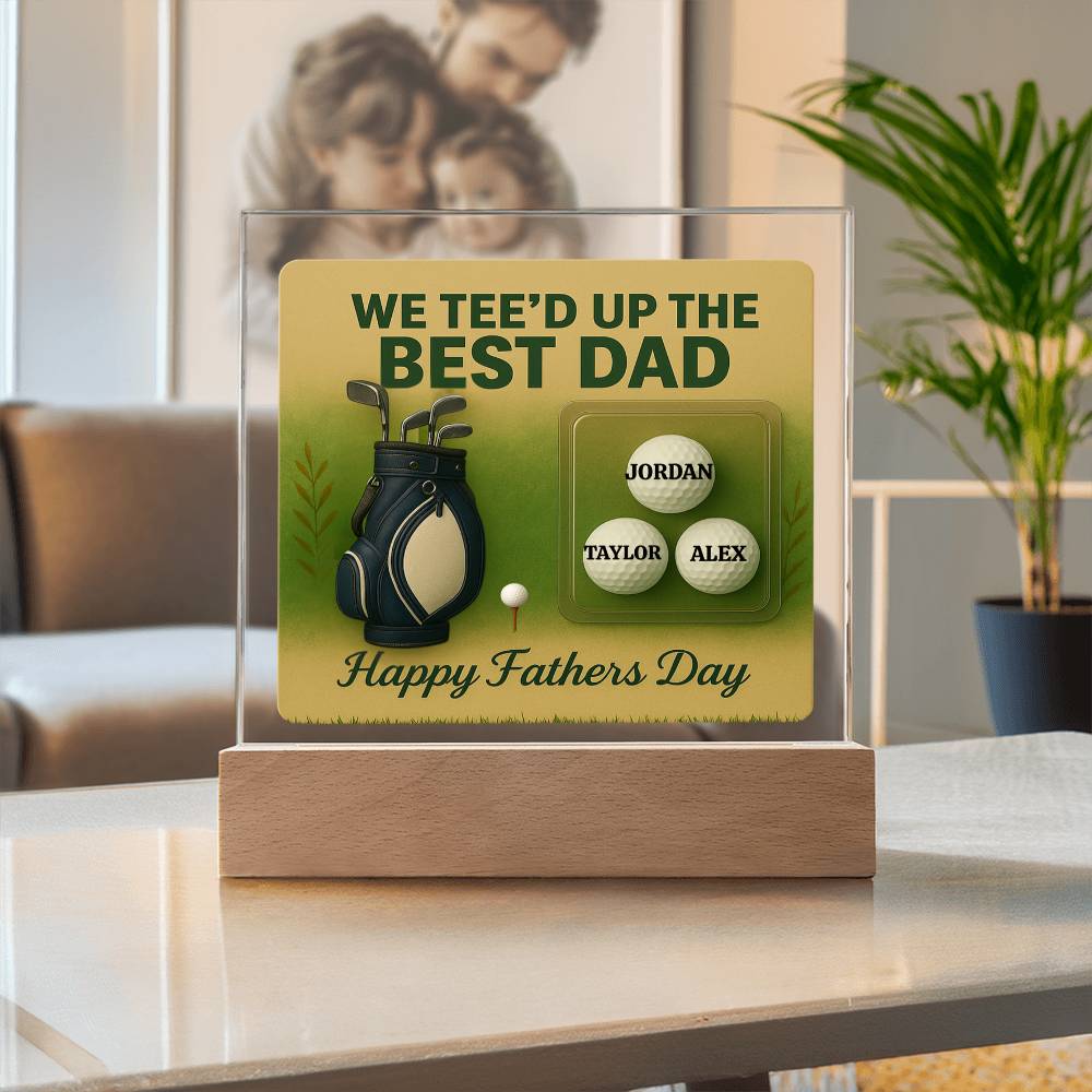 ⛳We Tee Up The Best Dad Golf Action Figure LED Plaque