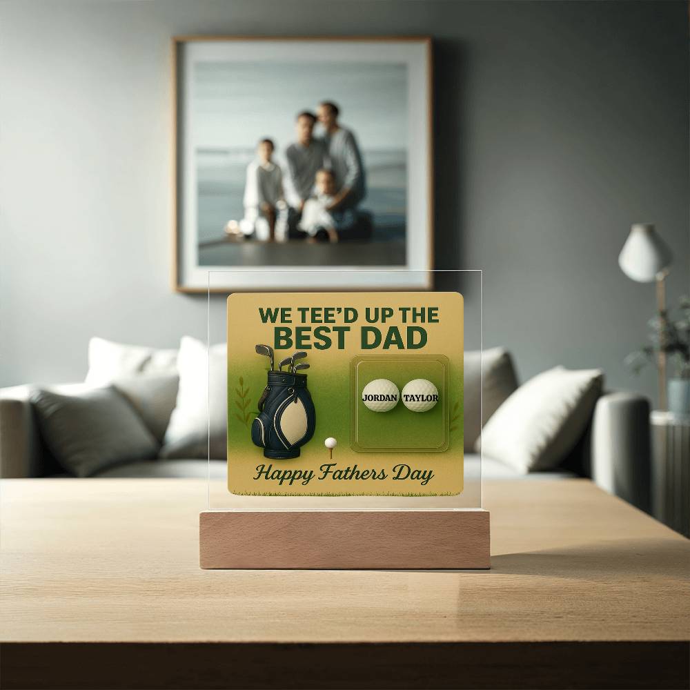 ⛳We Tee Up The Best Dad Golf Action Figure LED Plaque
