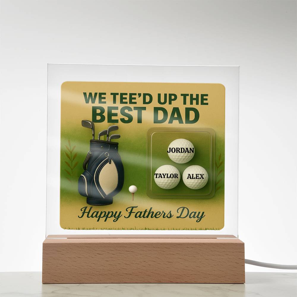 ⛳We Tee Up The Best Dad Golf Action Figure LED Plaque
