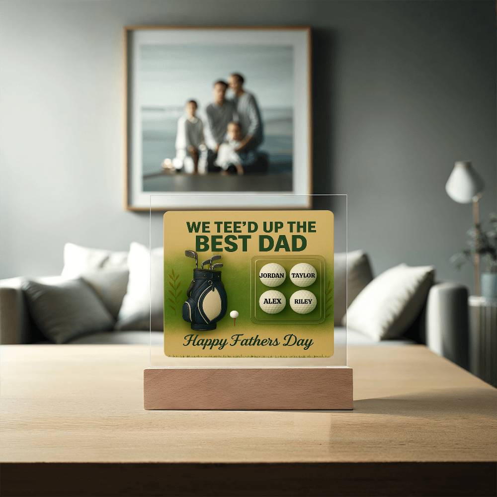 ⛳We Tee Up The Best Dad Golf Action Figure LED Plaque