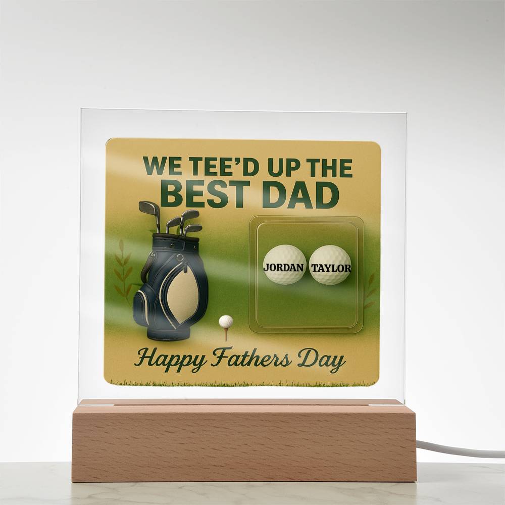 ⛳We Tee Up The Best Dad Golf Action Figure LED Plaque
