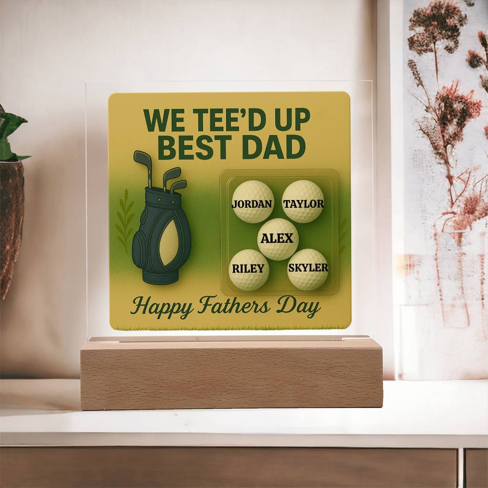 ⛳We Tee Up The Best Dad Golf Action Figure LED Plaque
