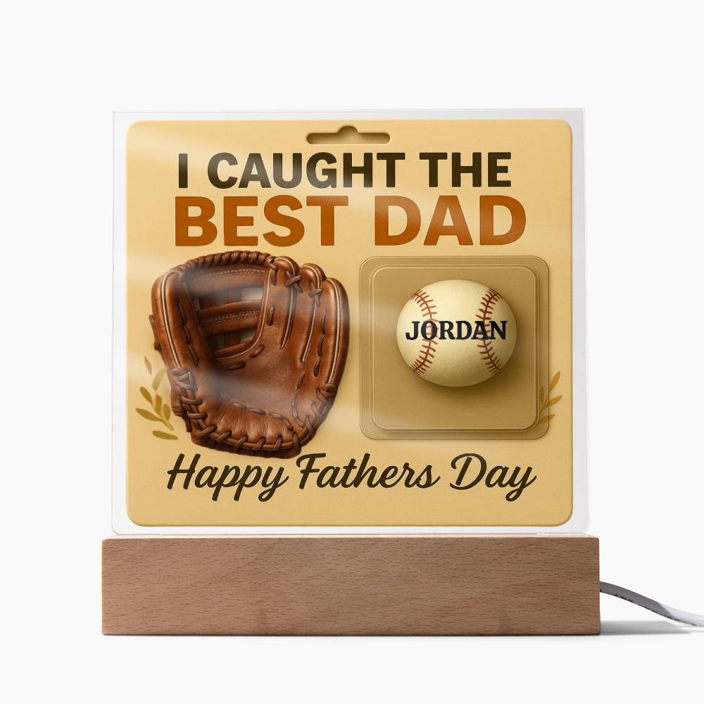 🧢 I caught the Best Dad Action Figure Acrylic LED Plaque