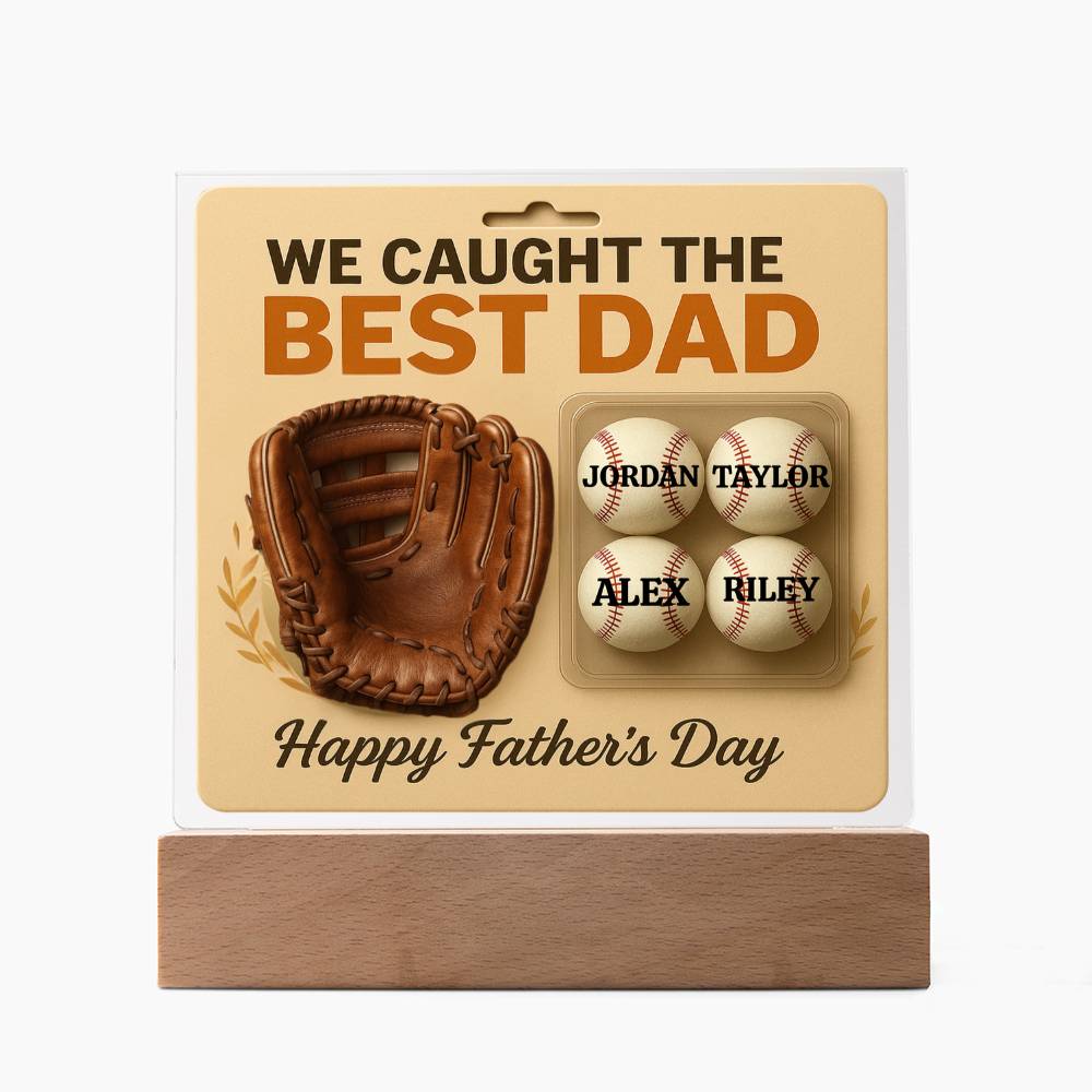 🧢 I caught the Best Dad Action Figure Acrylic LED Plaque