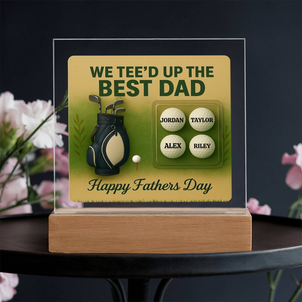 ⛳We Tee Up The Best Dad Golf Action Figure LED Plaque