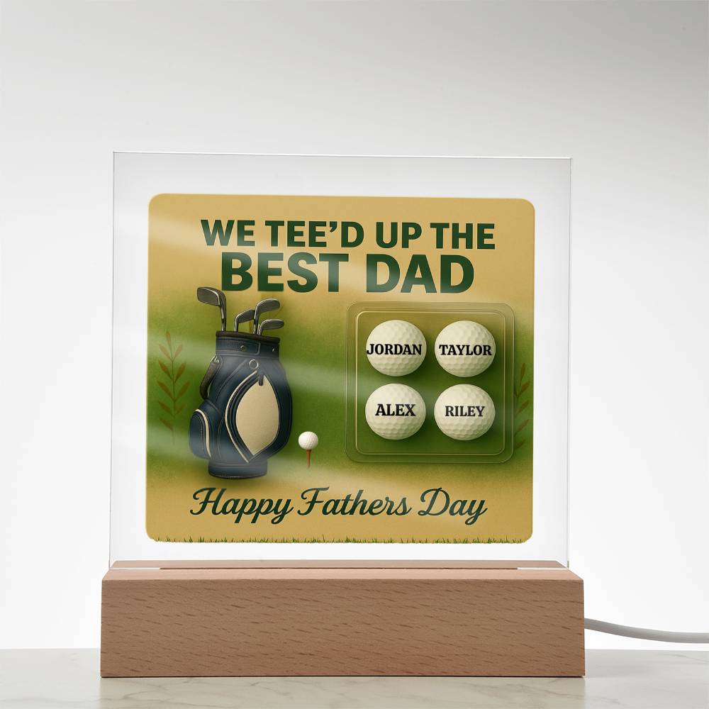 ⛳We Tee Up The Best Dad Golf Action Figure LED Plaque