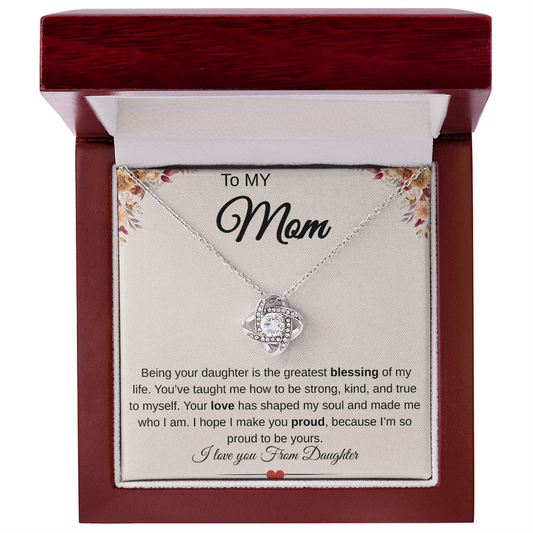 💕To My Mom From Daughter Love Knot Necklace