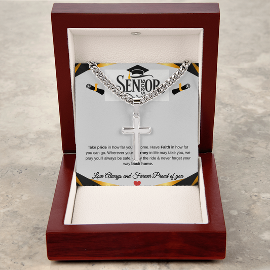 ✨Graduation 2025 Cuban Chain With Artisan Cross Necklace