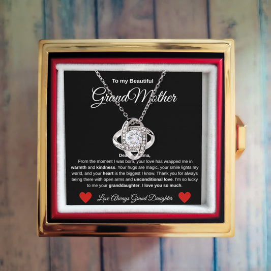 💕Heartfelt GrandMother From Granddaughter Love Knot Necklace
